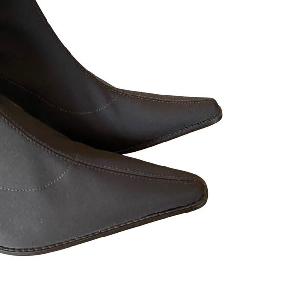 Martinez Valero Chocolate Brown Stretch Lycra Point Toe Boots size 7.5 - Picture 2 of 9